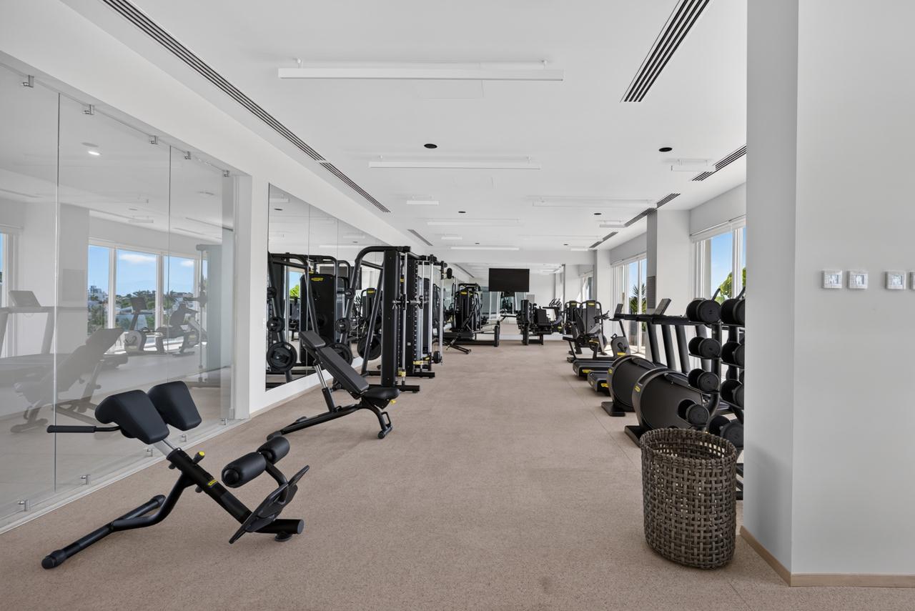 Cardio row of treadmills and bikes at Jacana Ocean Life gym